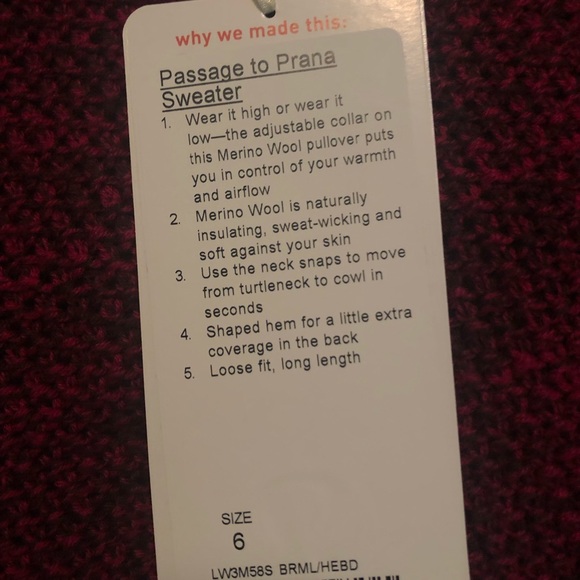 Lululemon Passage to Prana Sweater - Picture 6 of 6